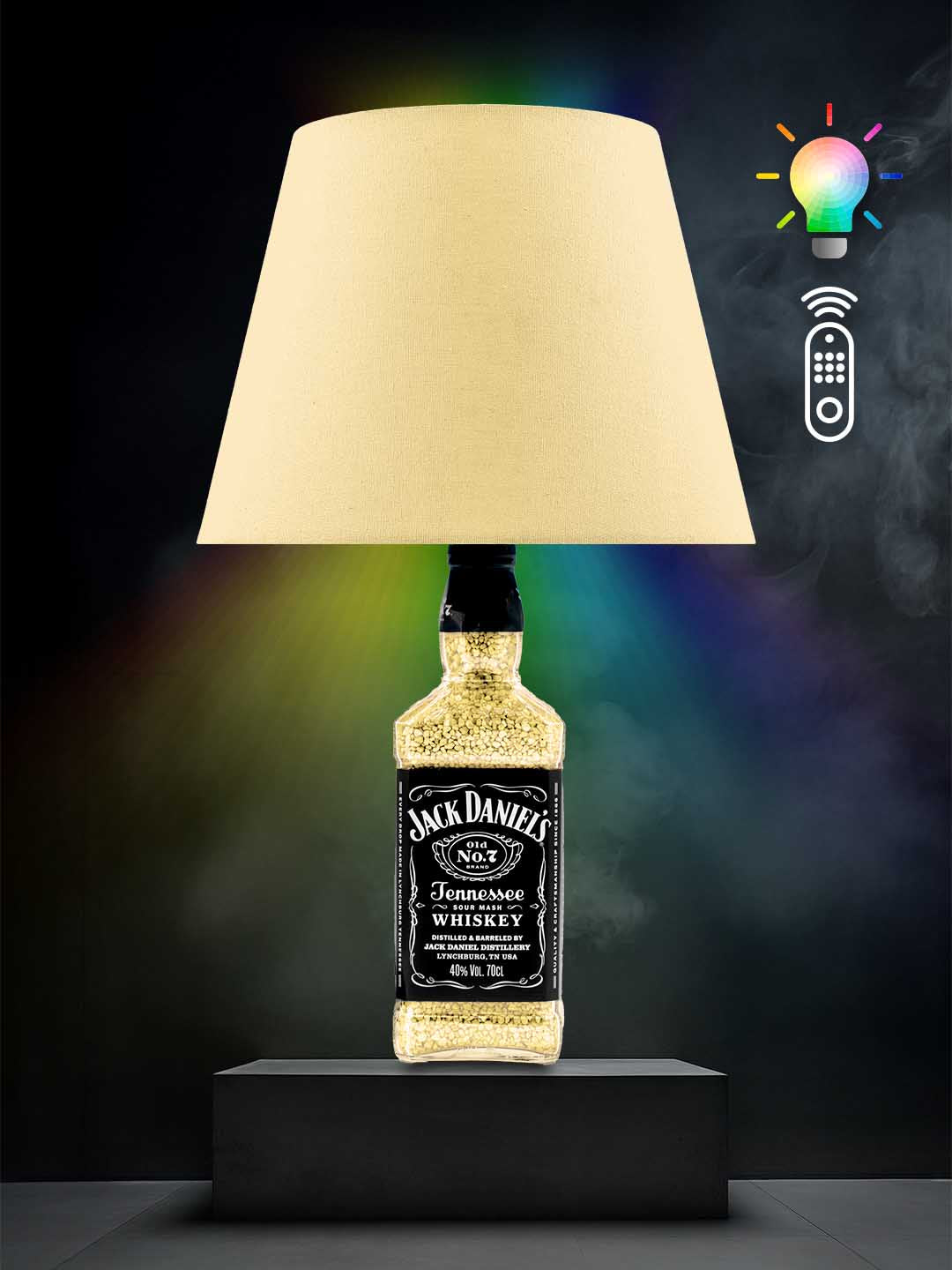 Jack Daniels Tischlampe (Creme/Champagner, RGB)