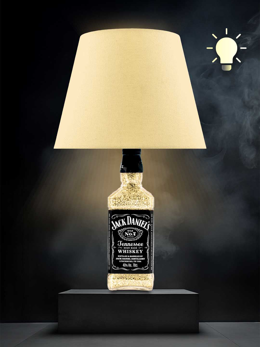 Jack Daniels Tischlampe (Creme/Champagner, warmweiß)