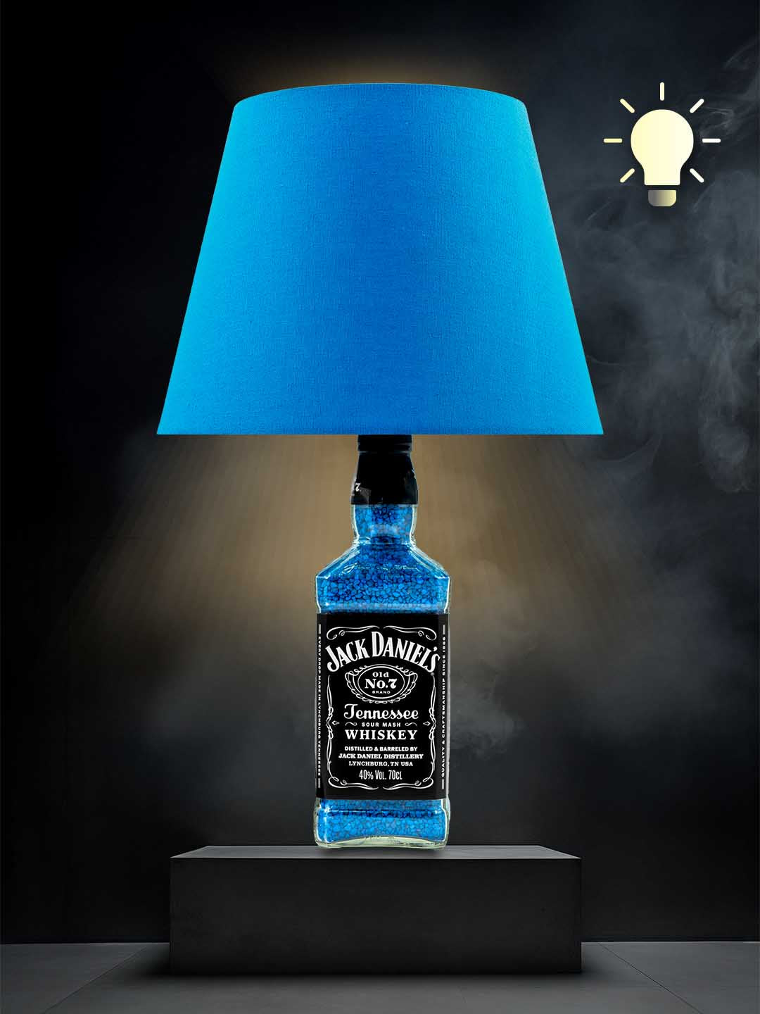 Jack Daniels Tischlampe (Blau, warmweiß)